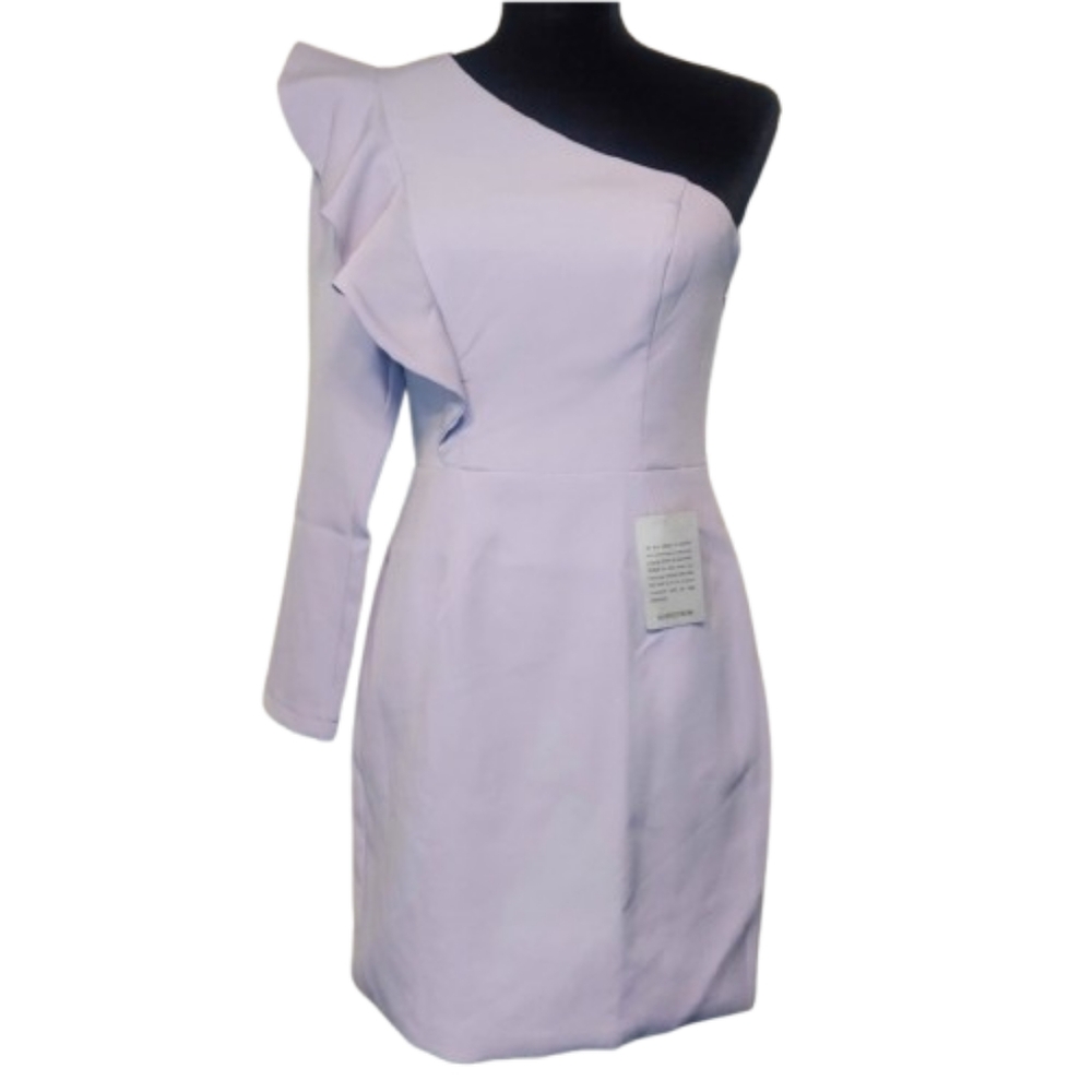 Chi Chi London Women's Lilac One-Shoulder Mini Dress Size 4 NWT
